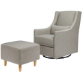 Babyletto Toco Swivel Glider & Ottoman - Performance Grey Eco-Weave