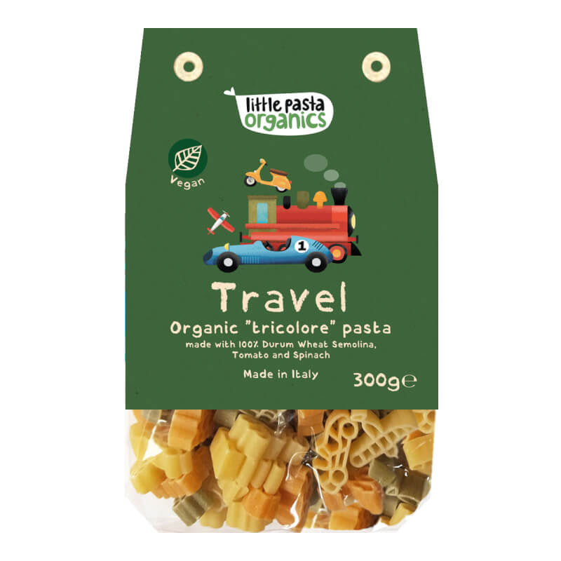 Little Pasta Organics Travel Shaped Pasta with Spinach & Tomato 300g (for 18 months+)