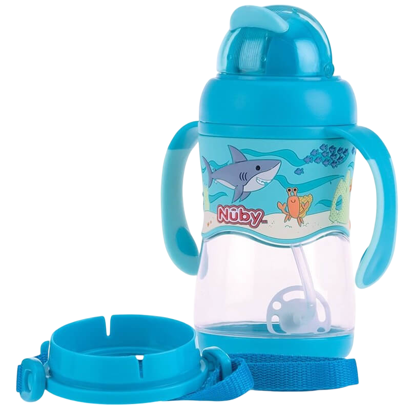 Nuby Tritan Flip It with 3D Vinyl Wrap with Weighted Straw 400ml