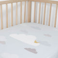 Jadaloo Anti-Dustmite Ultra Soft Crib Fitted Sheet 120x60cm - Blue Clouds