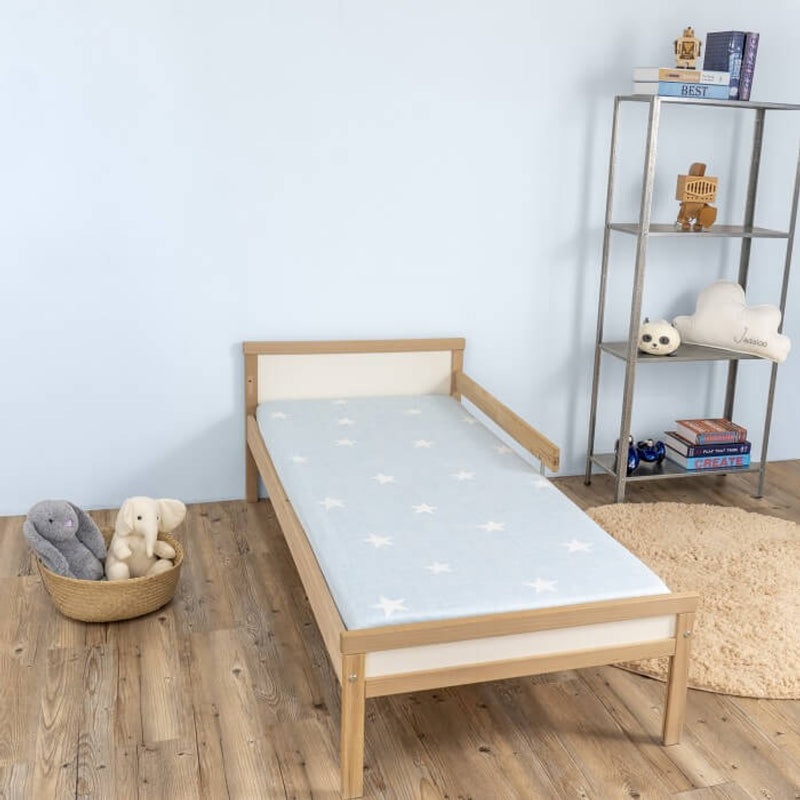 Jadaloo Anti-Dustmite Ultra Soft Crib Fitted Sheet 120x60cm - Blue Stars