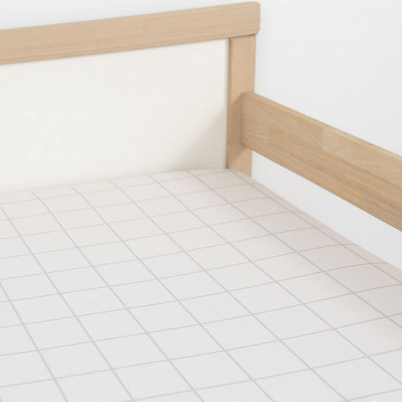 Jadaloo Anti-Dustmite Ultra Soft Crib Fitted Sheet 120x60cm - Cream Checkers