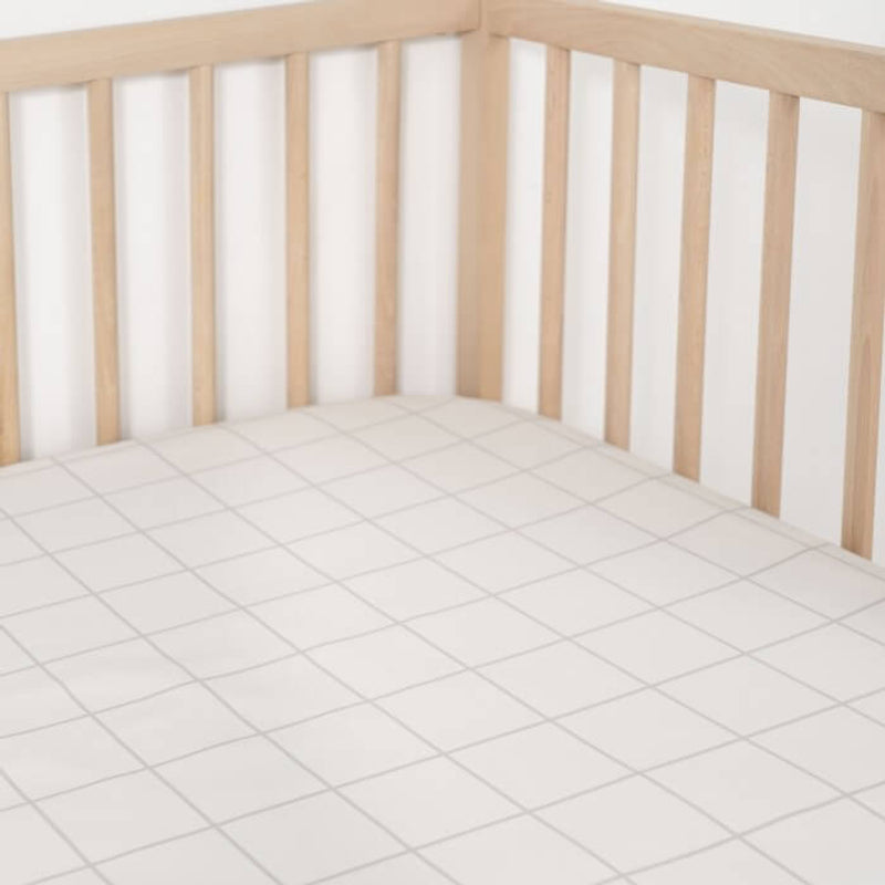 Jadaloo Anti-Dustmite Ultra Soft Junior Bed Fitted Sheet 160x70cm - Cream Checkers