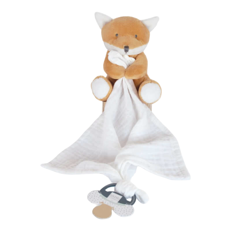 Doudou et Campagnie UNICEF Doll with Doudou Pacifier Clip - Fox 12cm