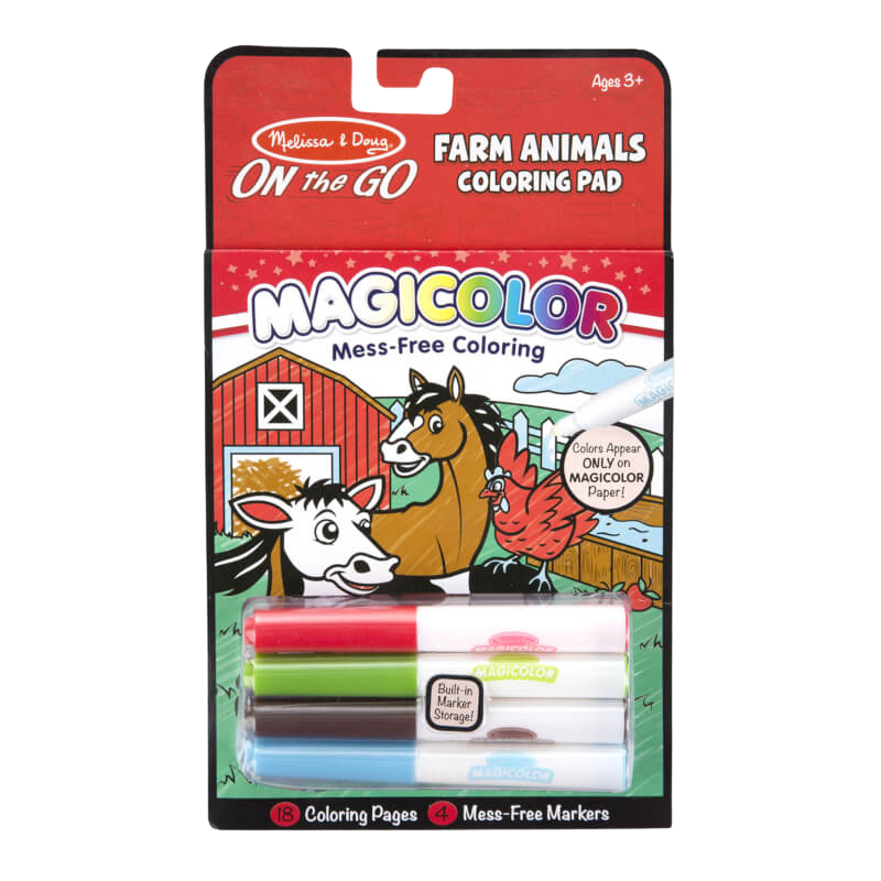 Melissa &amp; Doug Magicolor 便攜式農場動物著色本