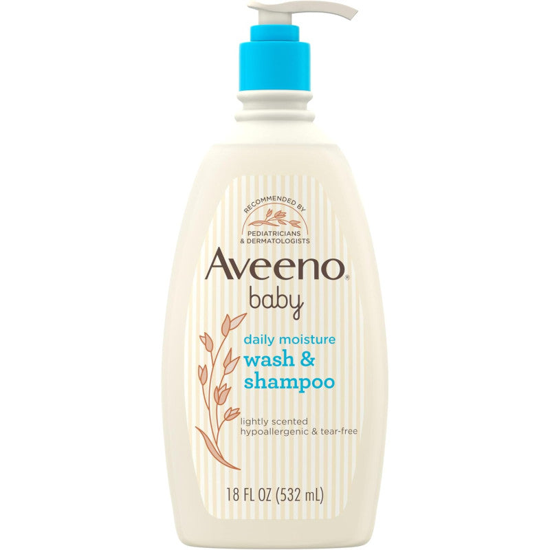 Aveeno Baby Daily Moisture Wash & Shampoo Lightly Scented - Natural Oat Extract 532ml