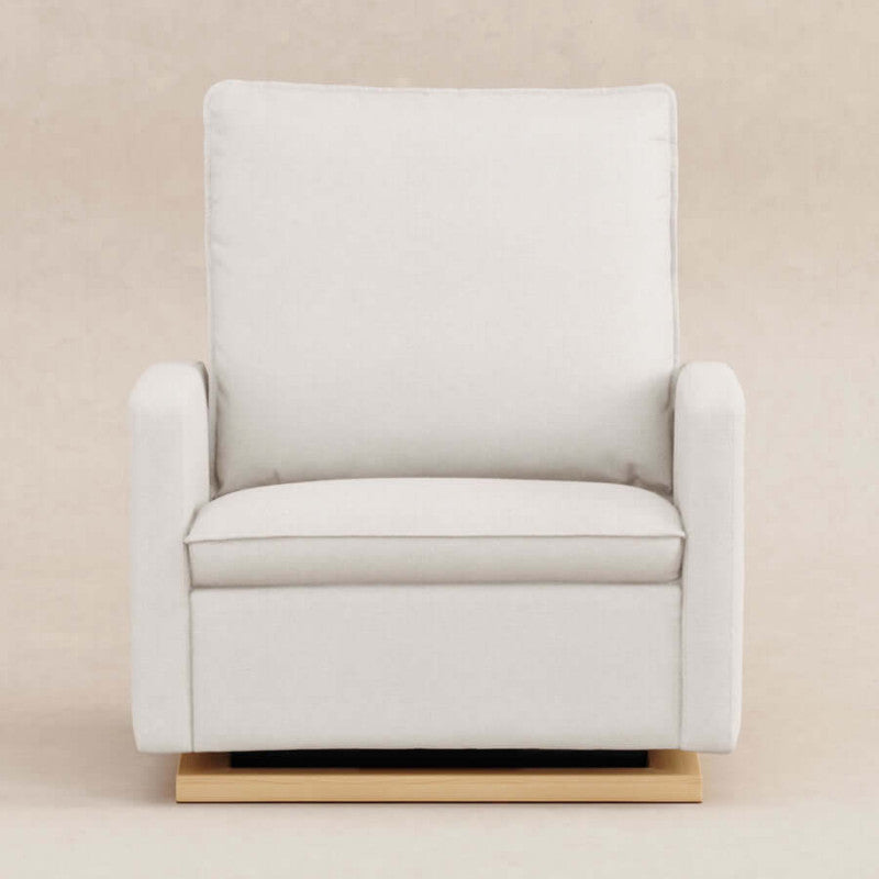 Babyletto Cali Pillowback Chair and a Half Glider - Performance Cream Eco-Weave with Light Wood Base
