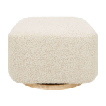 Babyletto Kiwi Gliding Ottoman - Almond Teddy Loop with Light Wood Base