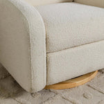 Babyletto Nami Electronic Recliner & Swivel Glider w/ USB Port - Ivory Boucle with Light Wood Base