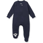 Burt's Bees Baby Boys Organic Cotton Sleep and Play Footed Pajamas - Midnight Solid Rib