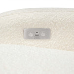 Babyletto Nami Electronic Recliner & Swivel Glider w/ USB Port - Ivory Boucle with Light Wood Base