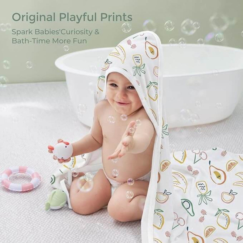Momcozy Hooded Baby Towel Ultra Soft 2 in a pack - Wondrous Green Orchard L 70x70cm
