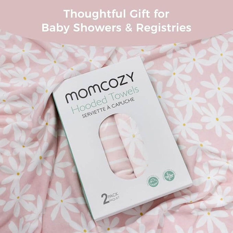 Momcozy Hooded Baby Towel Ultra Soft 2 in a pack - Bloom Bliss XL 90 X 90cm
