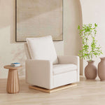 Babyletto Cali Pillowback Chair and a Half Glider - Performance Cream Eco-Weave with Light Wood Base