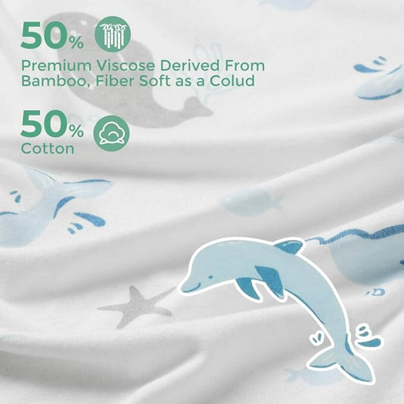 Momcozy Hooded Baby Towel Ultra Soft 2 in a pack - Marine Whale Magic