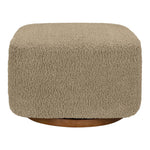 Babyletto Kiwi Gliding Ottoman - Latte Teddy Loop with Dark Wood Base