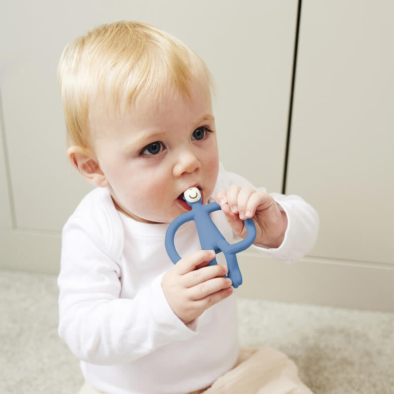 Matchstick Monkey Original Teething Toy With Tail - Airforce Blue