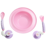 Ezee-Reach Stay-Put Cutlery+Bowl - Pink Fairy