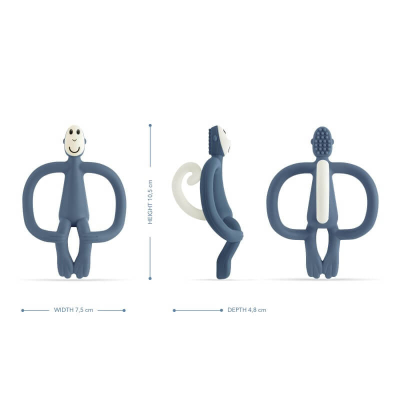 Matchstick Monkey Original Teething Toy With Tail - Airforce Blue
