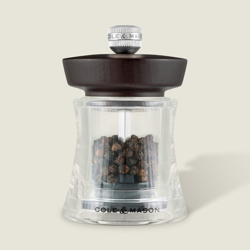Cole & Mason Holborn 95mm/ 3.75in Acrylic & Black Wood Salt Mill