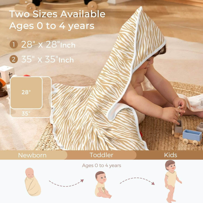 Momcozy Hooded Baby Towel Ultra Soft 2 in a pack - Little Safari L 70x70cm