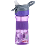 Nuby Soft Spout On the Go Sports Bottle with Push Button 360ml - Purple