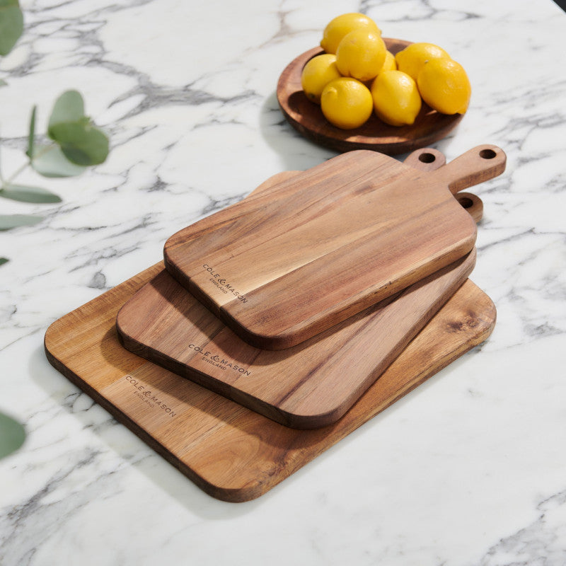 Cole & Mason Barkway Acacia Large Board W/Handle 52x32x2cm