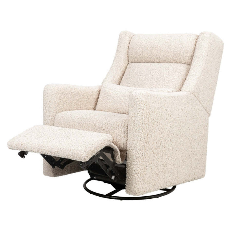 Babyletto Kiwi Plus 電動躺椅/旋轉搖椅，帶電動可調式頭枕和 USB 接口 - 杏仁色泰迪熊圈