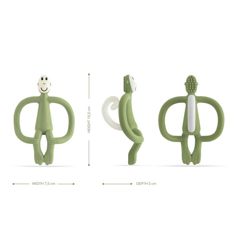 Matchstick Monkey Original Teething Toy With Tail - Olive