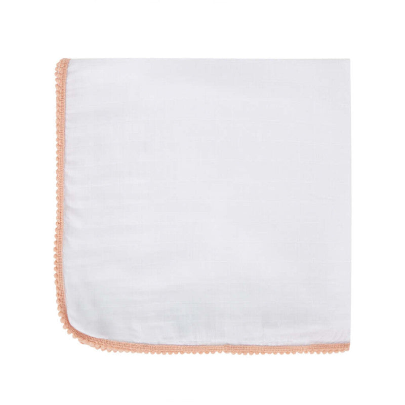 Malabar Baby Bamboo Pom Pom Swaddle - Peach