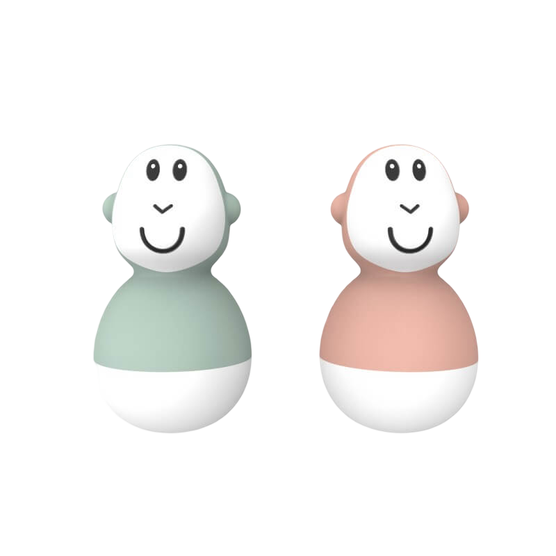 Matchstick Monkey Bathtime Wobblers - Mint Green & Dusty Pink