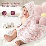 Momcozy Hooded Baby Towel Ultra Soft 2 in a pack - Bloom Bliss XL 90 X 90cm