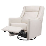 Babyletto Kiwi Plus 電動躺椅/旋轉搖椅，帶電動可調頭枕和 USB 接口 - 性能奶油色環保編織面料
