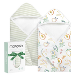 Momcozy Hooded Baby Towel Ultra Soft 2 in a pack - Wondrous Green Orchard L 70x70cm