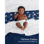 Momcozy Muslin Swaddle Blankets for Newborn 4 in a pack - Midnight Star Clouds