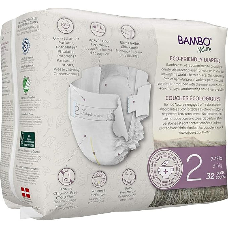 Bambo Nature Premium Baby Diapers - Size 2 (3-6kg) 32s