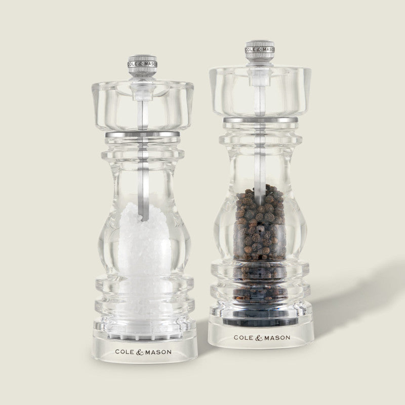 Cole & Mason Holborn 95mm/ 3.75in Acrylic & Black Wood Pepper Mill