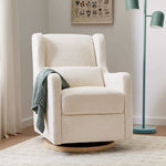 Babyletto Wally Swivel Glider - Ivory Boucle with Light Wood Base