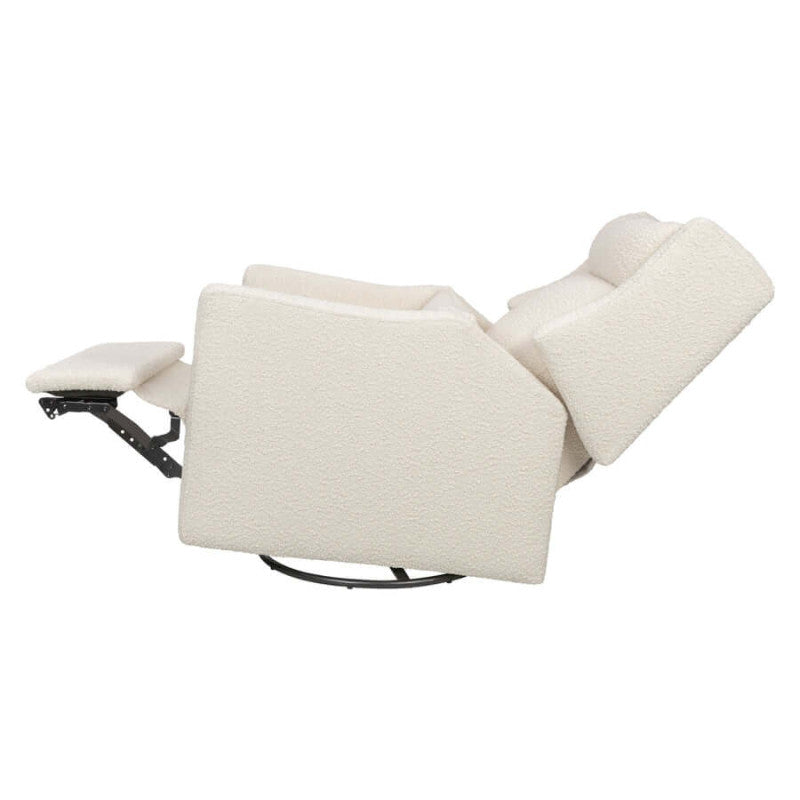 Babyletto Kiwi Plus 電動躺椅/旋轉搖椅，帶電動可調式頭枕和 USB 接口 - 象牙白圈絨
