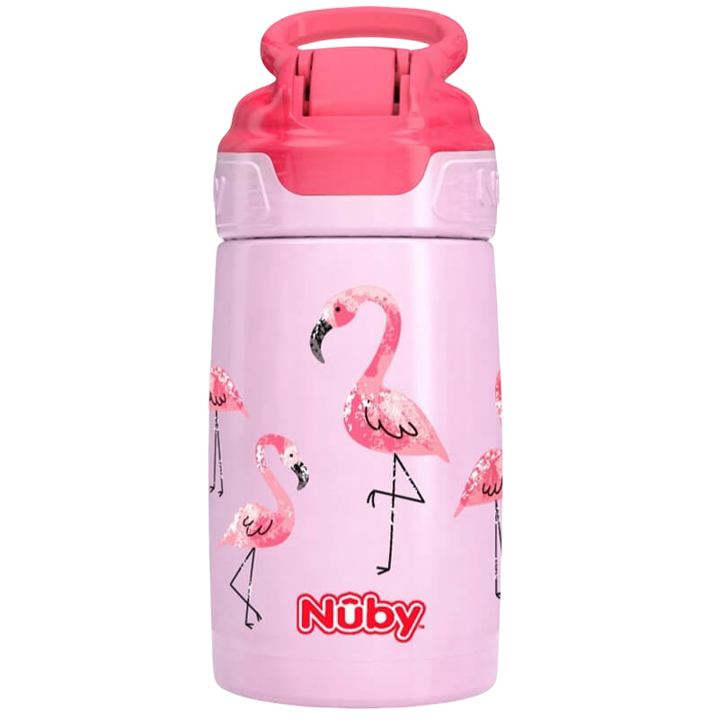 Nuby No-Spill Thirsty Kids Stainless Steel Reflex Flip-it 300ml