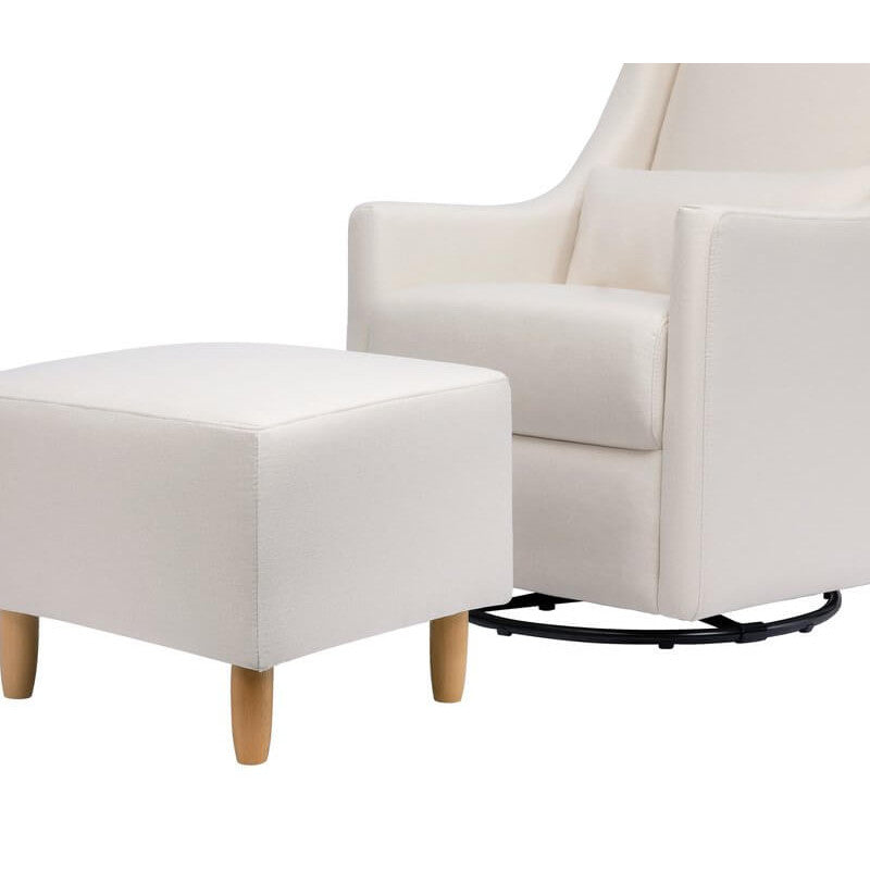 Babyletto Toco 旋轉滑翔機和腳凳 - 高性能奶油色生態編織