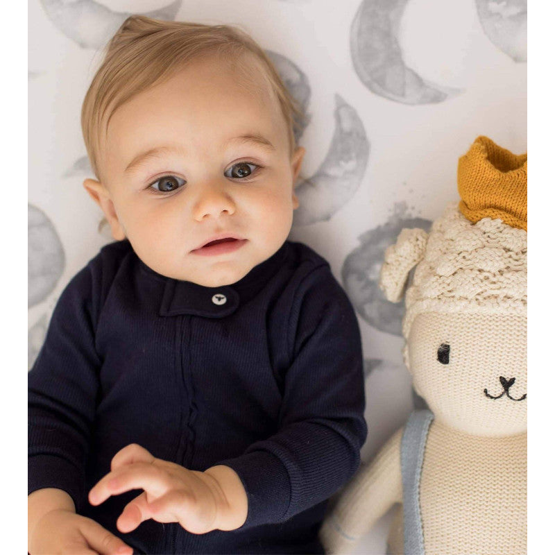Burt's Bees Baby Boys Organic Cotton Sleep and Play Footed Pajamas - Midnight Solid Rib