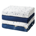 Momcozy Muslin Swaddle Blankets for Newborn 4 in a pack - Midnight Star Clouds