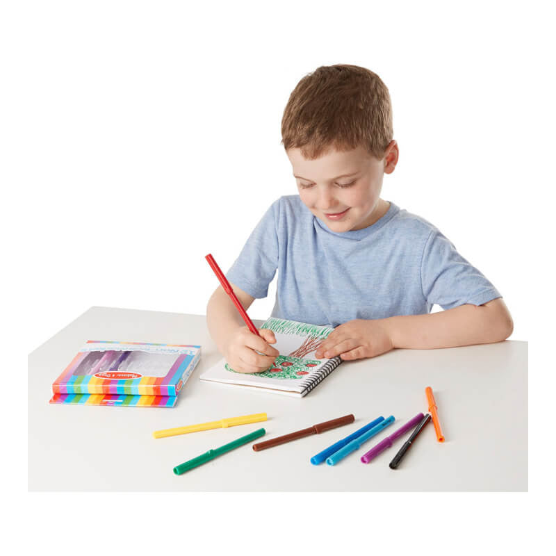 Melissa & Doug 12 Washable Non-Roll Markers Set