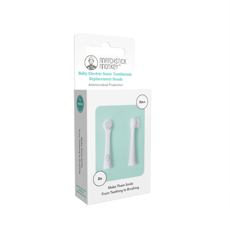 Matchstick Monkey Toothbrush Replacement Heads - White
