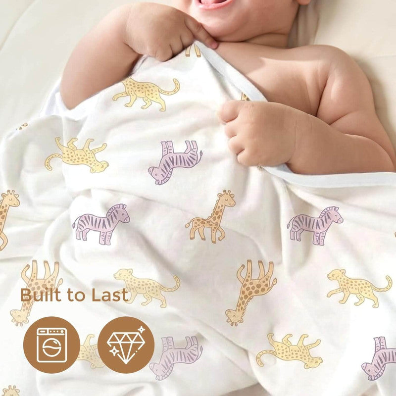 Momcozy Hooded Baby Towel Ultra Soft 2 in a pack - Little Safari XL 90x90cm
