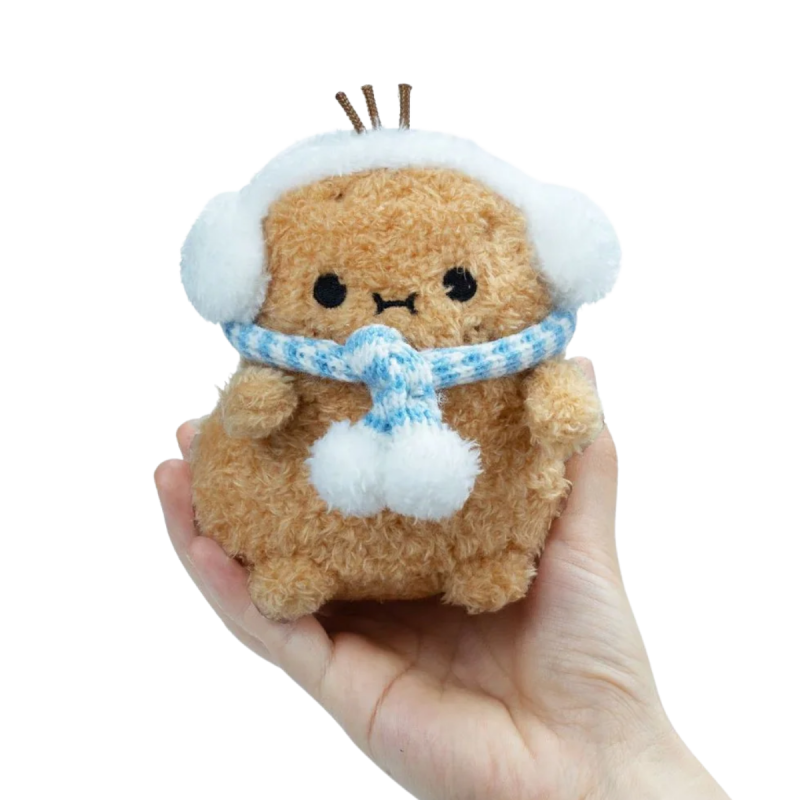 Noodoll Froty - 藍色圍巾 Ricespud 迷你坐姿毛絨玩具（限量版）