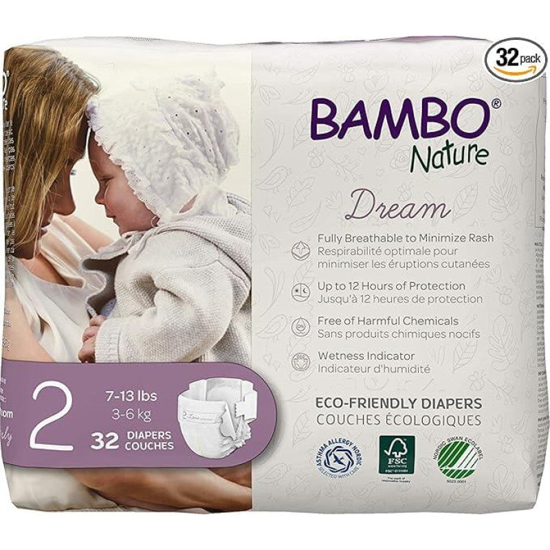 Bambo Nature Premium Baby Diapers - Size 2 (3-6kg) 32s