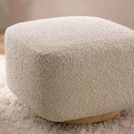 Babyletto Kiwi Gliding Ottoman - Almond Teddy Loop with Light Wood Base