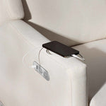 Babyletto Kiwi Plus 電動躺椅/旋轉搖椅，帶電動可調頭枕和 USB 接口 - 性能奶油色環保編織面料